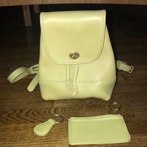 Authentic Coach backpack wallet and key ring